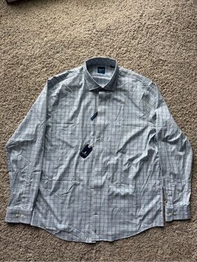 johnnie-O Everyday Performance Button DownLight Blue and White Dress Shirt